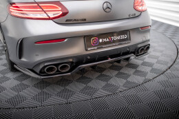 Mittlerer Cup Diffusor Heck Ansatz DTM Look für Mercedes-AMG C43 Coupe / Cabrio C205 FL / A205 FL schwarz Hochglanz