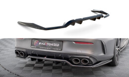 Mittlerer Cup Diffusor Heck Ansatz DTM Look passend für Mercedes-AMG C43 Coupe / Cabrio C205 Facelift / A205 Facelift schwarz Hochglanz