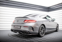 Mittlerer Cup Diffusor Heck Ansatz DTM Look passend für Mercedes-AMG C43 Coupe / Cabrio C205 Facelift / A205 Facelift schwarz Hochglanz