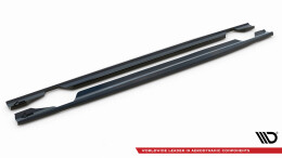 Seitenschweller Ansatz Cup Leisten für Mercedes-AMG C43 Coupe C205 Facelift schwarz Hochglanz
