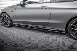 Seitenschweller Ansatz Cup Leisten passend für Mercedes-AMG C43 Coupe / Cabrio C205 Facelift / A205 Facelift schwarz Hochglanz