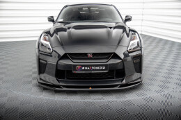 Cup Spoilerlippe Front Ansatz V.1 für Nissan GTR R35 FL schwarz Hochglanz