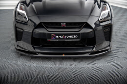 Cup Spoilerlippe Front Ansatz V.1 passend für Nissan GTR R35 Facelift schwarz Hochglanz