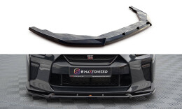 Cup Spoilerlippe Front Ansatz V.2 passend für Nissan GTR R35 Facelift schwarz Hochglanz