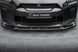 Cup Spoilerlippe Front Ansatz V.2 passend für Nissan GTR R35 Facelift schwarz Hochglanz