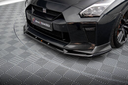 Street+ Spoilerlippe Front Ansatz V.2 passend für Nissan GTR R35 FL schwarz Hochglanz