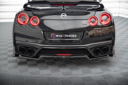 Mittlerer Cup Diffusor Heck Ansatz DTM Look passend für Nissan GTR R35 Facelift schwarz Hochglanz