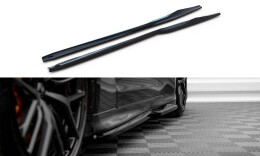 Seitenschweller Ansatz Cup Leisten für Nissan GTR R35 Facelift schwarz Hochglanz
