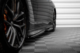 Seitenschweller Ansatz Cup Leisten passend für Nissan GTR R35 Facelift schwarz Hochglanz