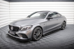 Front Flaps für Mercedes-AMG C43 Coupe C205 Facelift schwarz Hochglanz