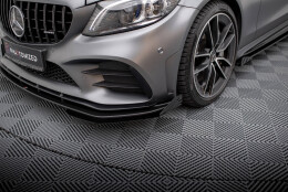 Front Stoßstange Flaps passend für Mercedes-AMG C43 Coupe / Cabrio C205 FL / A205 FL schwarz Hochglanz