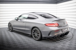 Hintere Seiten Flaps für Mercedes-AMG C43 Coupe C205 Facelift schwarz Hochglanz