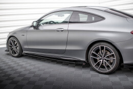 Seitenschweller Flaps passend für Mercedes-AMG C43 Coupe / Cabrio C205 FL / A205 FL schwarz Hochglanz