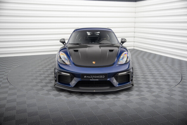 Street+ Spoilerlippe Front Ansatz passend für Porsche 718 Cayman GT4 RS 982c schwarz Hochglanz