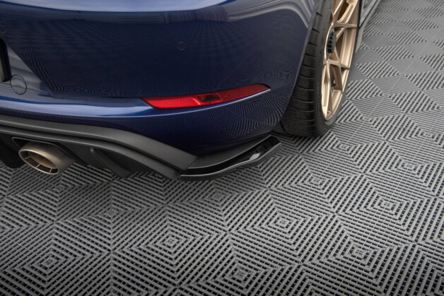 Heck Ansatz Flaps Diffusor passend für Porsche 718 Cayman GT4 RS 982c schwarz Hochglanz