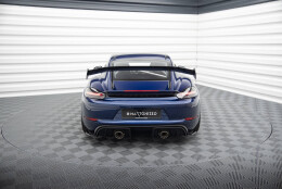 Heck Ansatz Flaps Diffusor passend für Porsche 718 Cayman GT4 RS 982c schwarz Hochglanz