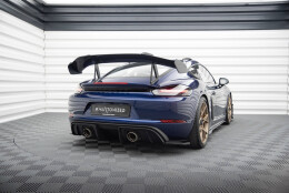 Heck Ansatz Flaps Diffusor passend für Porsche 718 Cayman GT4 RS 982c schwarz Hochglanz
