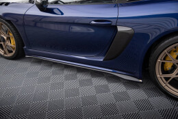 Seitenschweller Ansatz Cup Leisten passend für Porsche 718 Cayman GT4 RS 982c schwarz Hochglanz