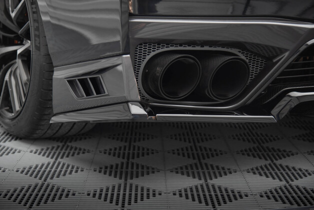 Heck Ansatz Flaps Diffusor passend für Nissan GTR R35 Facelift schwarz Hochglanz