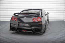 Heck Ansatz Flaps Diffusor passend für Nissan GTR R35 Facelift schwarz Hochglanz