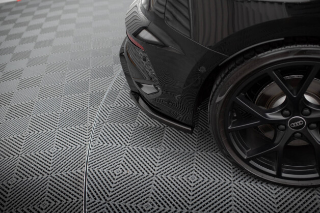 Heck Ansatz Flaps Diffusor V.2 passend für Audi RS3 Sportback 8Y schwarz Hochglanz