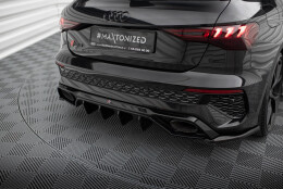 Heck Ansatz Flaps Diffusor V.2 passend für Audi RS3 Sportback 8Y schwarz Hochglanz