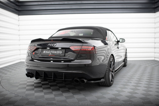 Heck Ansatz Flaps Diffusor V.1 passend für Audi S5 / A5 S-Line Coupe / Cabriolet 8T schwarz Hochglanz
