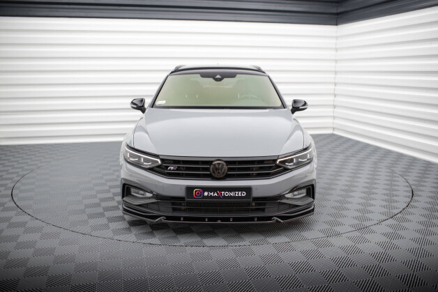 Street+ Spoilerlippe Front Ansatz V.1 passend für VW Passat R-Line B8 FL schwarz Hochglanz