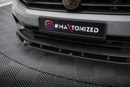 Street+ Spoilerlippe Front Ansatz V.1 passend für VW Passat R-Line B8 FL schwarz Hochglanz