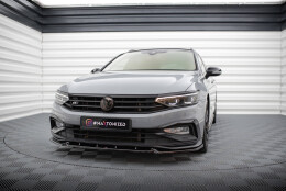 Street+ Spoilerlippe Front Ansatz V.1 passend für VW Passat R-Line B8 FL schwarz Hochglanz