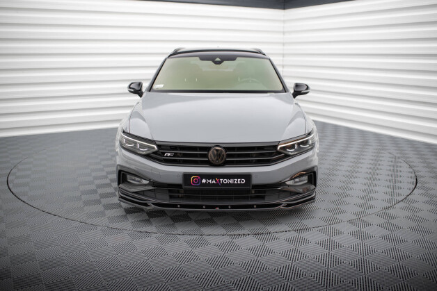 Street+ Spoilerlippe Front Ansatz V.2 passend für VW Passat R-Line B8 FL schwarz Hochglanz
