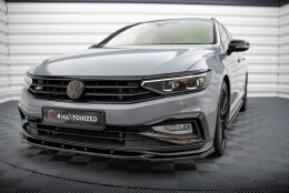 Cup Spoilerlippe Front Ansatz V.2 passend für VW Passat R-Line B8 Facelift schwarz Hochglanz