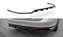 Mittlerer Cup Diffusor Heck Ansatz DTM Look passend für VW Passat R-Line B8 Facelift schwarz Hochglanz