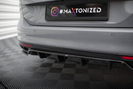 Mittlerer Cup Diffusor Heck Ansatz DTM Look passend für VW Passat R-Line B8 Facelift schwarz Hochglanz