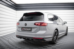 Mittlerer Cup Diffusor Heck Ansatz DTM Look passend für VW Passat R-Line B8 Facelift schwarz Hochglanz