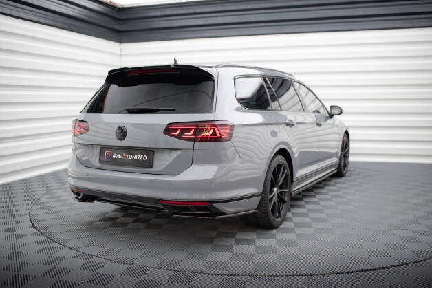 Heck Ansatz Flaps Diffusor passend für VW Passat R-Line B8 Facelift schwarz Hochglanz