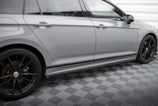 Seitenschweller Ansatz Cup Leisten passend für VW Passat R-Line B8 Facelift schwarz Hochglanz