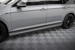 Seitenschweller Ansatz Cup Leisten für VW Passat R-Line B8 Facelift schwarz Hochglanz