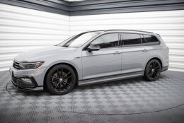Seitenschweller Ansatz Cup Leisten passend für VW Passat R-Line B8 Facelift schwarz Hochglanz