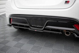 Mittlerer Cup Diffusor Heck Ansatz DTM Look passend für Toyota Yaris GR Sport Mk4 schwarz Hochglanz