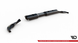 Mittlerer Cup Diffusor Heck Ansatz DTM Look passend für Toyota Yaris GR Sport Mk4 schwarz Hochglanz