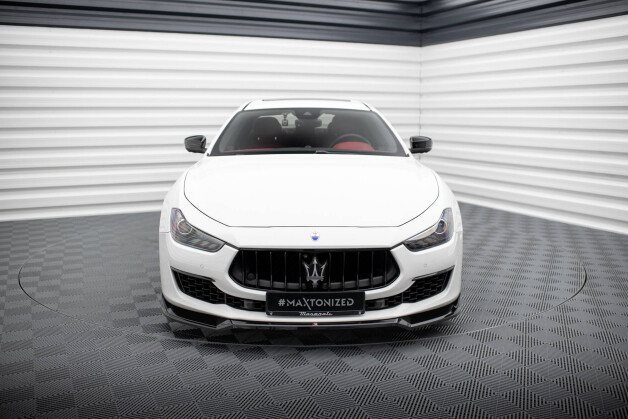 Cup Spoilerlippe Front Ansatz V.1 passend für Maserati Ghibli Mk3 Facelift schwarz Hochglanz
