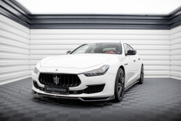 Street+ Spoilerlippe Front Ansatz V.1 passend für Maserati Ghibli Mk3 FL schwarz Hochglanz