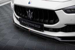 Street+ Spoilerlippe Front Ansatz V.1 passend für Maserati Ghibli Mk3 FL schwarz Hochglanz