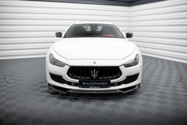 Cup Spoilerlippe Front Ansatz V.2 passend für Maserati Ghibli Mk3 Facelift schwarz Hochglanz
