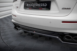 Mittlerer Cup Diffusor Heck Ansatz DTM Look passend für Maserati Ghibli Mk3 Facelift schwarz Hochglanz