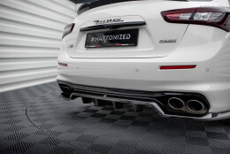 Mittlerer Cup Diffusor Heck Ansatz DTM Look passend für Maserati Ghibli Mk3 Facelift schwarz Hochglanz