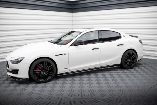 Seitenschweller Ansatz Cup Leisten passend für Maserati Ghibli Mk3 Facelift schwarz Hochglanz