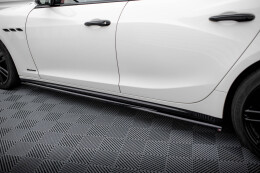 Seitenschweller Ansatz Cup Leisten für Maserati Ghibli Mk3 Facelift schwarz Hochglanz