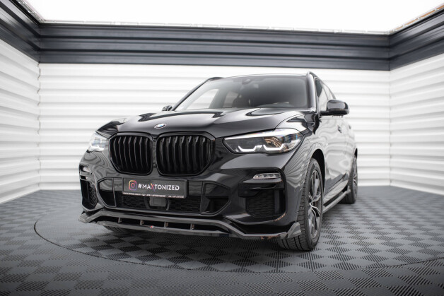 Cup Spoilerlippe Front Ansatz V.2 passend für BMW X5 M-Paket G05 schwarz Hochglanz